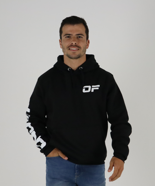 Sweat Preta Com Capuz, Com Estampado Em Cores Néon
