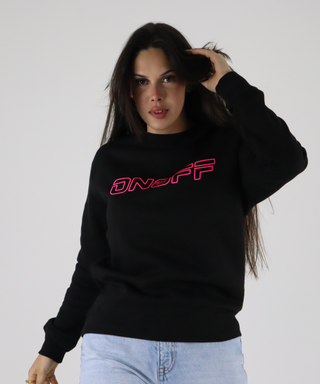 Black Sweat, With Outline Print In Various Neon Colors