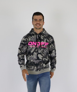 Camouflaged Sweat With Hood, Printed In Neon Colors