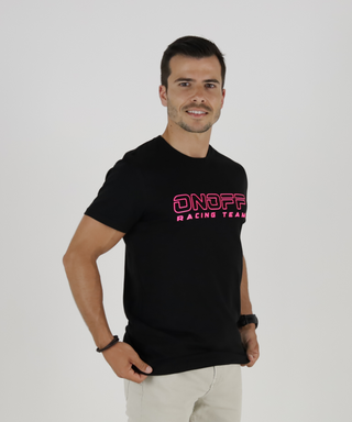 T-shirt Preta Com Estampado Cor Flúor