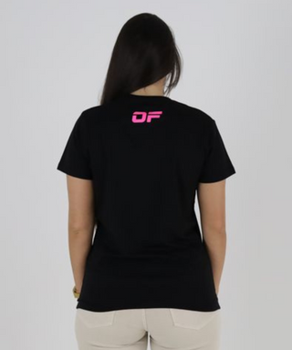 T-Shirt Preta Com Estampado Multicolor