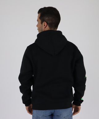 Sweat Preta Com Capuz, Com Estampado Em Cores Néon