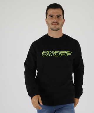 Black Sweat, With Outline Print In Various Neon Colors